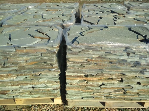 Плитняк златолит зелёный для цоколя, отмостки купить в Кировграде